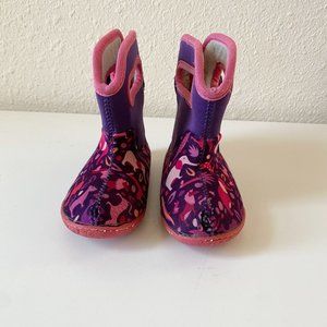 Bogs Pink & Purple Safari Snow Boots Size 7 Toddler